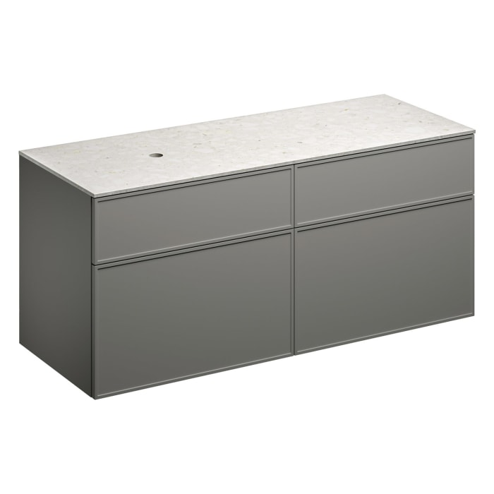 Alape Arkta Möbelmodul mit Trägerplatte 140 cm, Beckenposition links