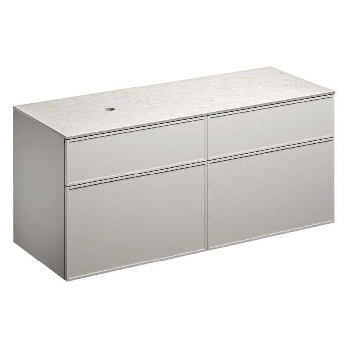 Alape Arkta Möbelmodul mit Trägerplatte 140 cm, Beckenposition links