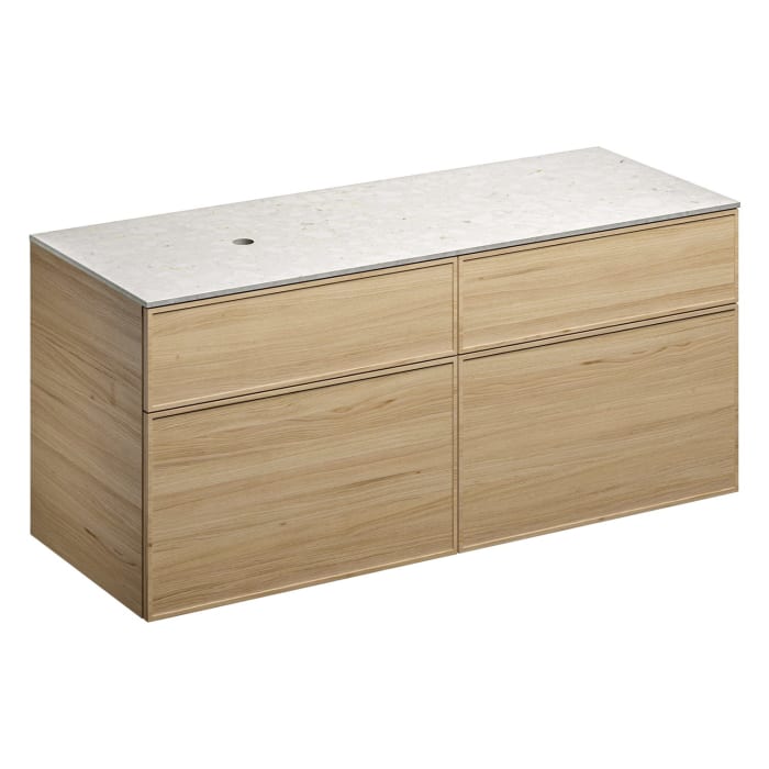 Alape Arkta Möbelmodul mit Trägerplatte 140 cm, Beckenposition links