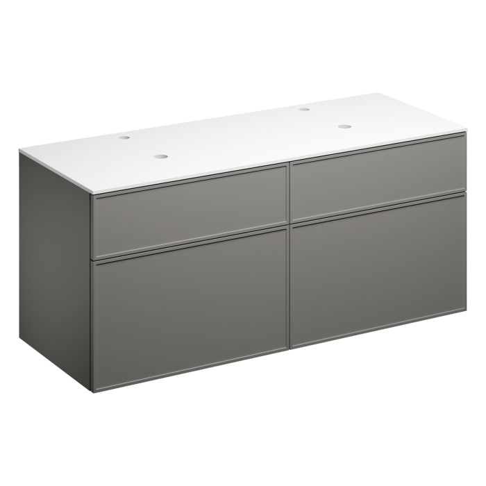 Alape Arkta Möbelmodul mit Trägerplatte 140 cm, Beckenposition links und rechts