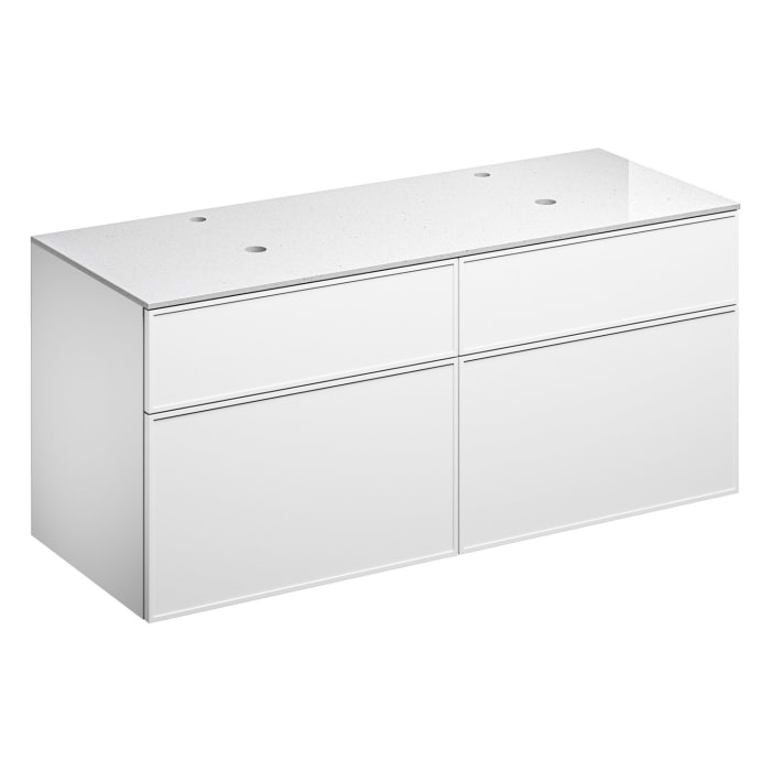 Alape Arkta Möbelmodul mit Trägerplatte 140 cm, Beckenposition links und rechts