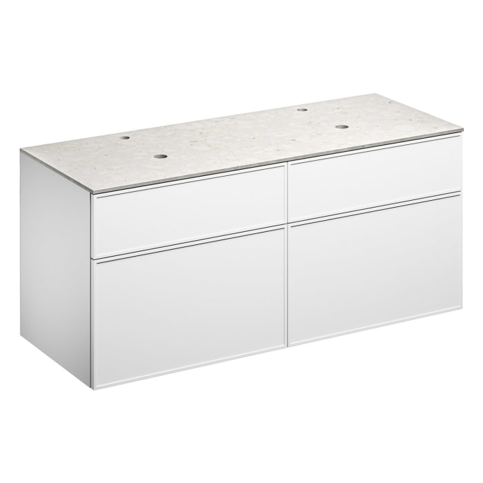 Alape Arkta Möbelmodul mit Trägerplatte 140 cm, Beckenposition links und rechts