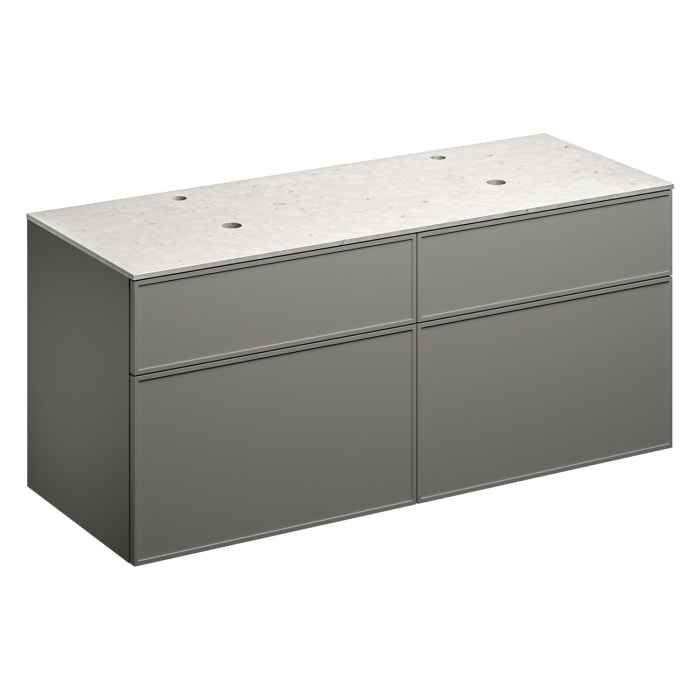 Alape Arkta Möbelmodul mit Trägerplatte 140 cm, Beckenposition links und rechts