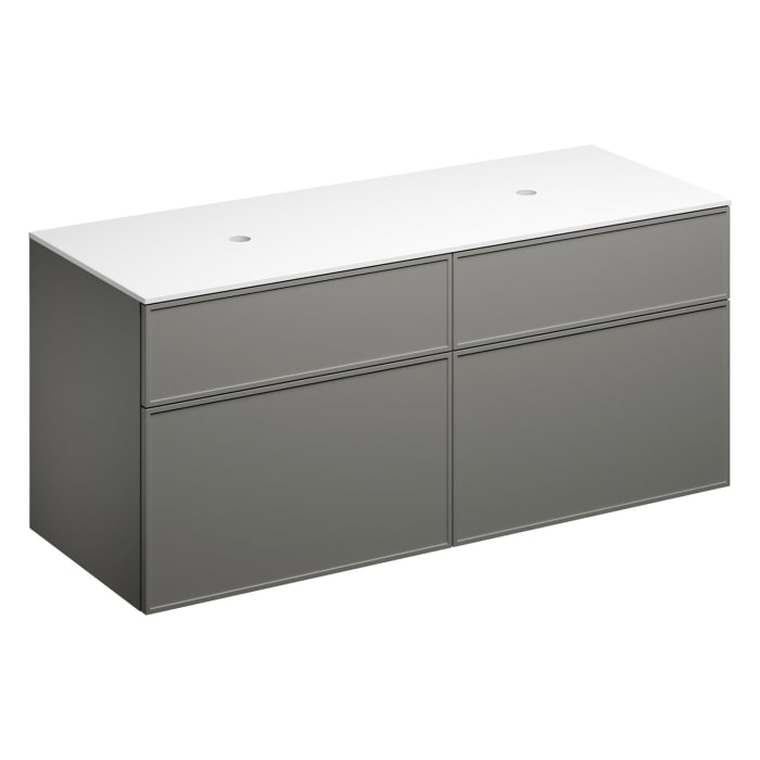 Alape Arkta Möbelmodul mit Trägerplatte 140 cm, Beckenposition links und rechts