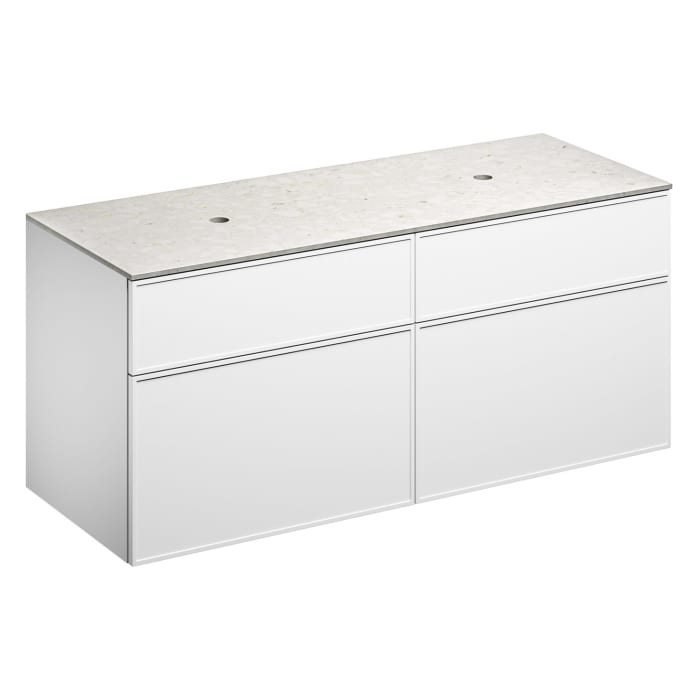 Alape Arkta Möbelmodul mit Trägerplatte 140 cm, Beckenposition links und rechts