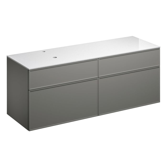 Alape Arkta Möbelmodul mit Trägerplatte 160 cm, Beckenposition links