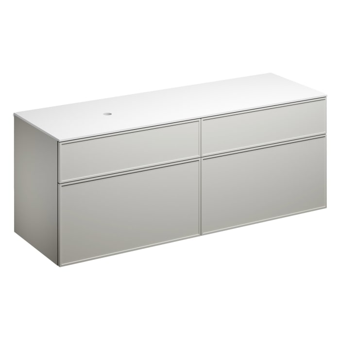 Alape Arkta Möbelmodul mit Trägerplatte 160 cm, Beckenposition links