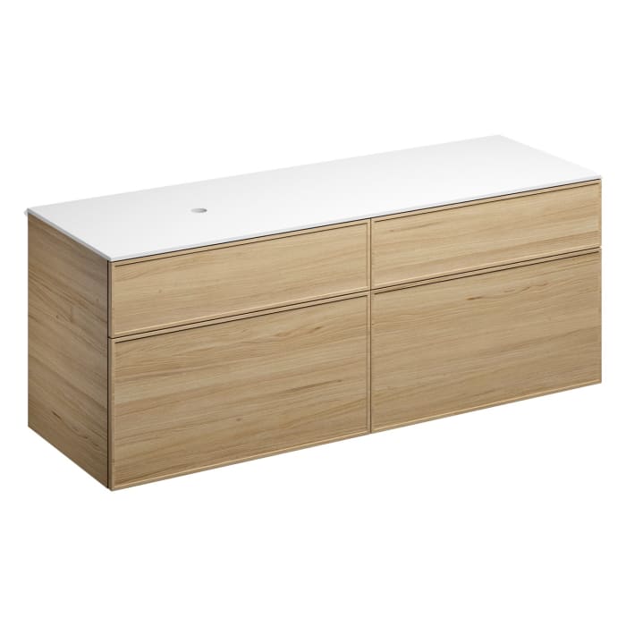 Alape Arkta Möbelmodul mit Trägerplatte 160 cm, Beckenposition links