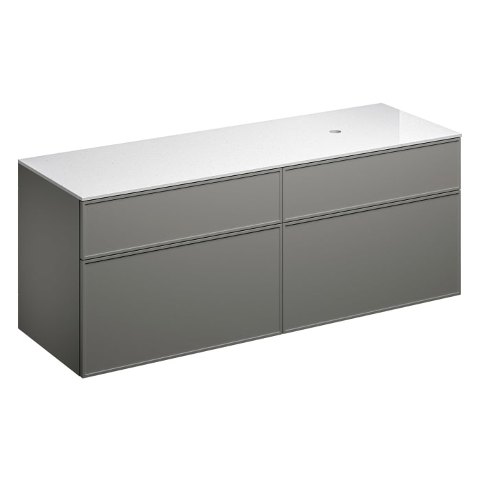 Alape Arkta Möbelmodul mit Trägerplatte 160 cm, Beckenposition rechts