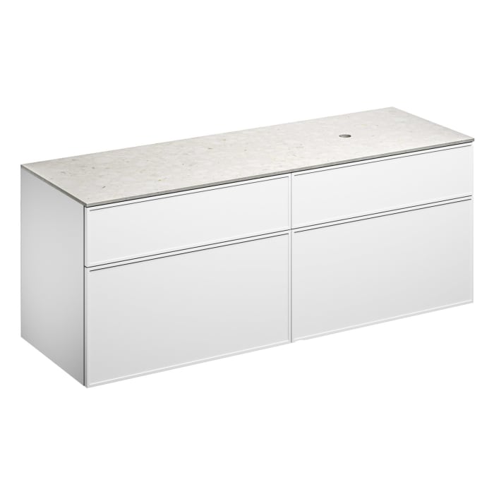 Alape Arkta Möbelmodul mit Trägerplatte 160 cm, Beckenposition rechts