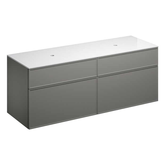 Alape Arkta Möbelmodul mit Trägerplatte 160 cm, Beckenposition links und rechts