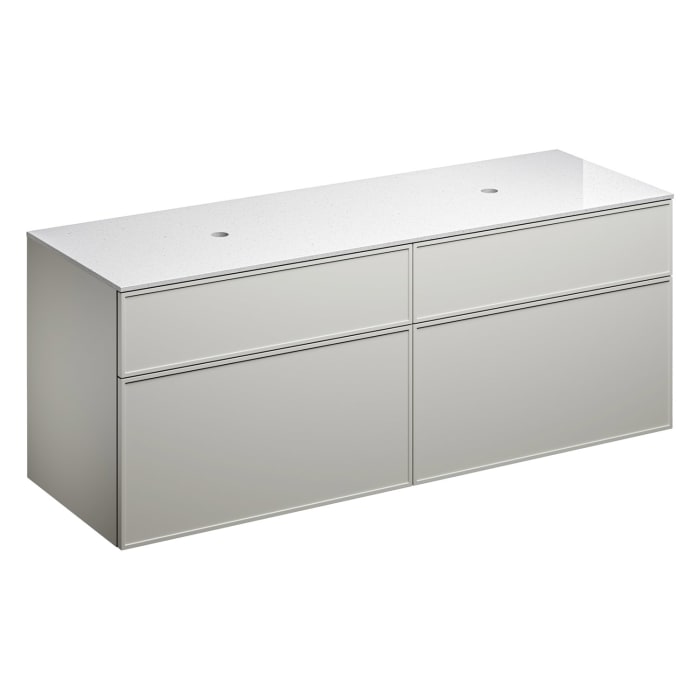 Alape Arkta Möbelmodul mit Trägerplatte 160 cm, Beckenposition links und rechts