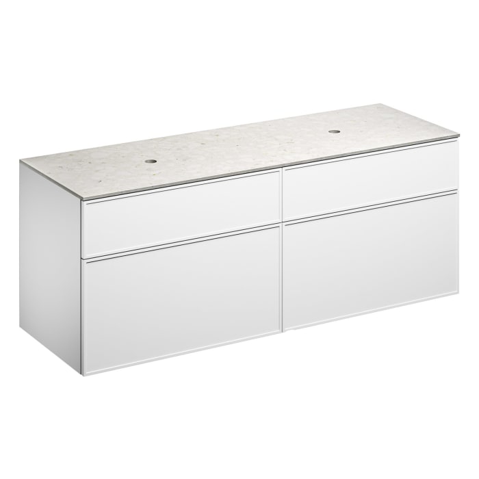 Alape Arkta Möbelmodul mit Trägerplatte 160 cm, Beckenposition links und rechts