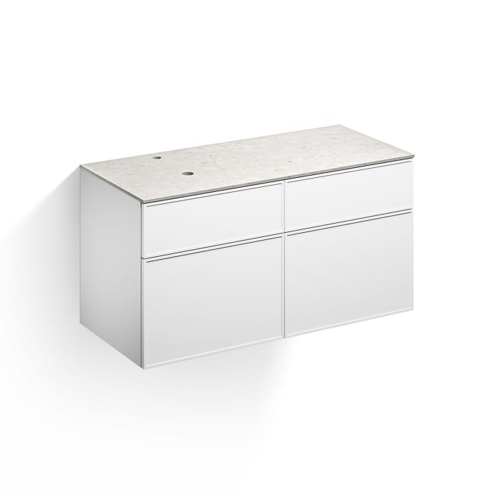 Alape Arkta Möbelmodul mit Trägerplatte 120 cm, Beckenposition links