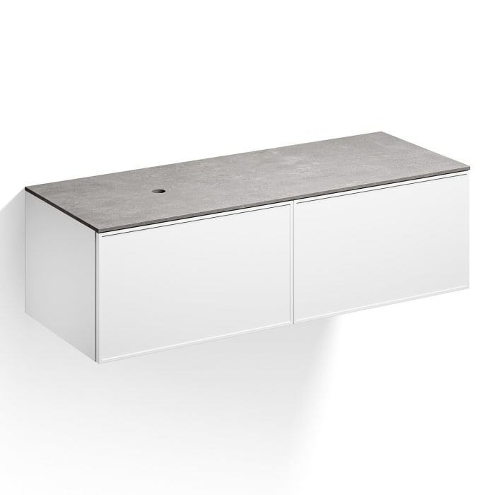 Alape Arkta Möbelmodul mit Trägerplatte 140 cm, Beckenposition links