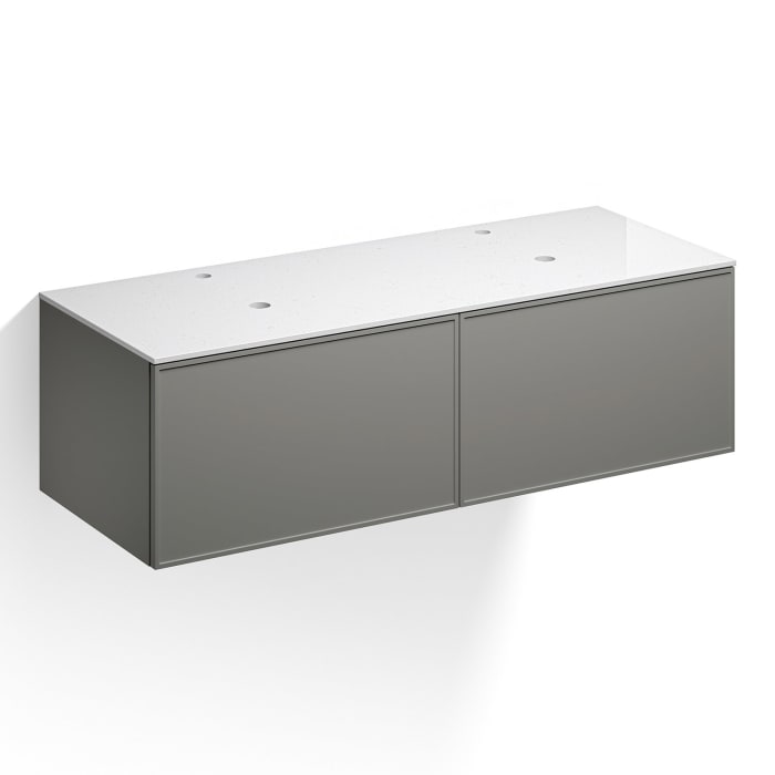 Alape Arkta Möbelmodul mit Trägerplatte 140 cm, Beckenposition links und rechts