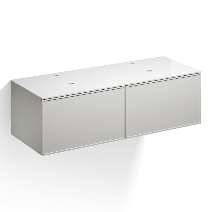 Alape Arkta Möbelmodul mit Trägerplatte 140 cm, Beckenposition links und rechts