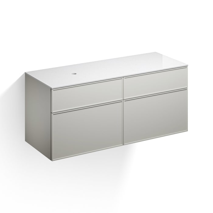 Alape Arkta Möbelmodul mit Trägerplatte 140 cm, Beckenposition links