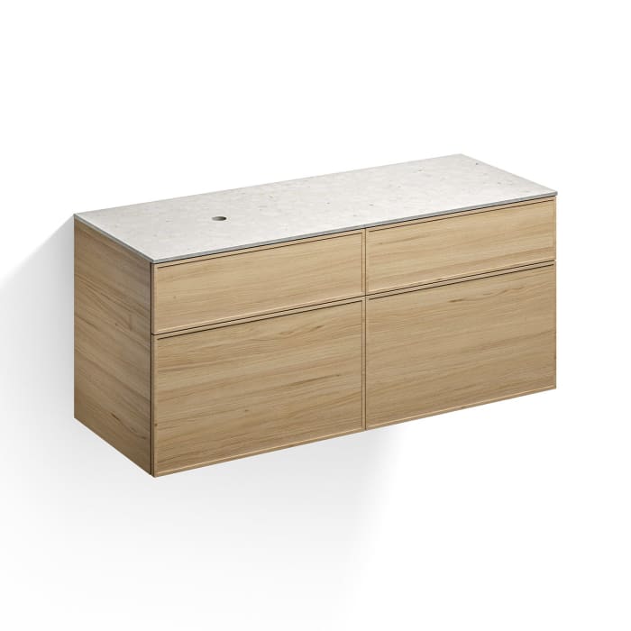 Alape Arkta Möbelmodul mit Trägerplatte 140 cm, Beckenposition links