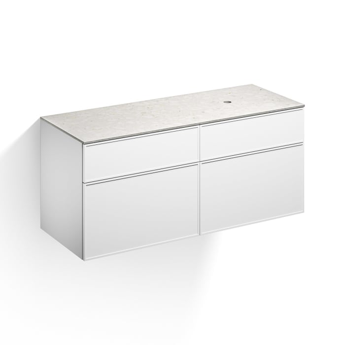 Alape Arkta Möbelmodul mit Trägerplatte 140 cm, Beckenposition rechts