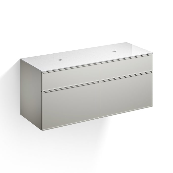 Alape Arkta Möbelmodul mit Trägerplatte 140 cm, Beckenposition links und rechts