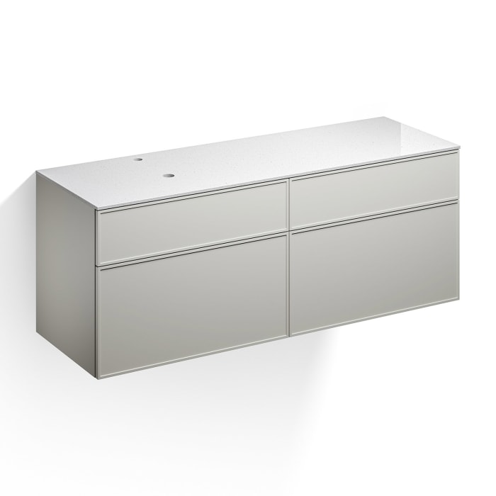 Alape Arkta Möbelmodul mit Trägerplatte 160 cm, Beckenposition links