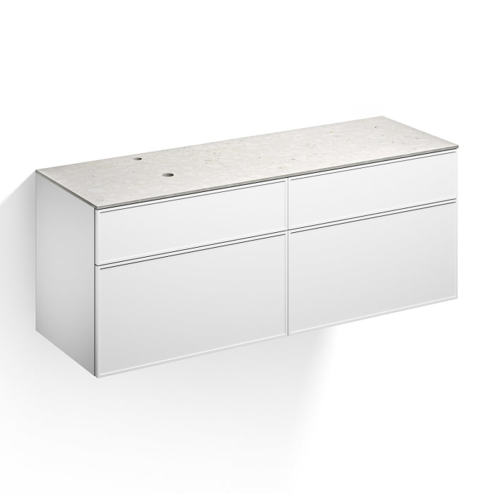 Alape Arkta Möbelmodul mit Trägerplatte 160 cm, Beckenposition links