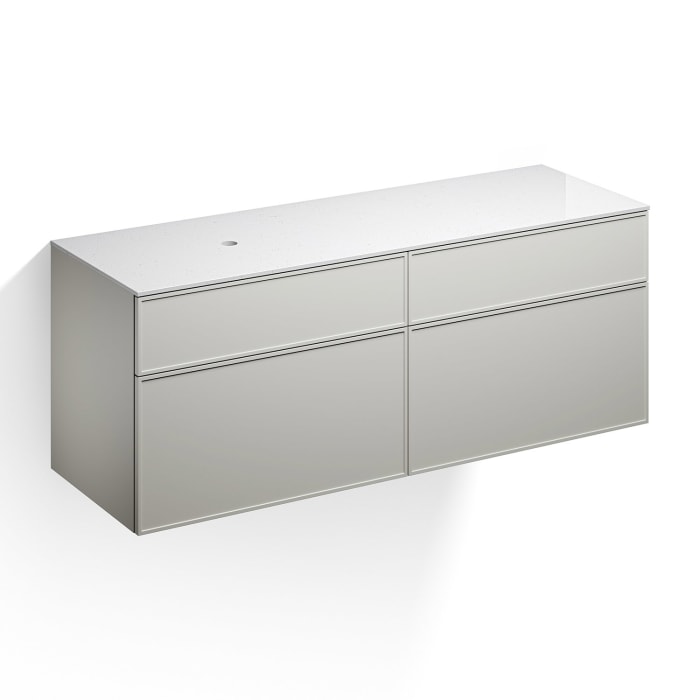 Alape Arkta Möbelmodul mit Trägerplatte 160 cm, Beckenposition links