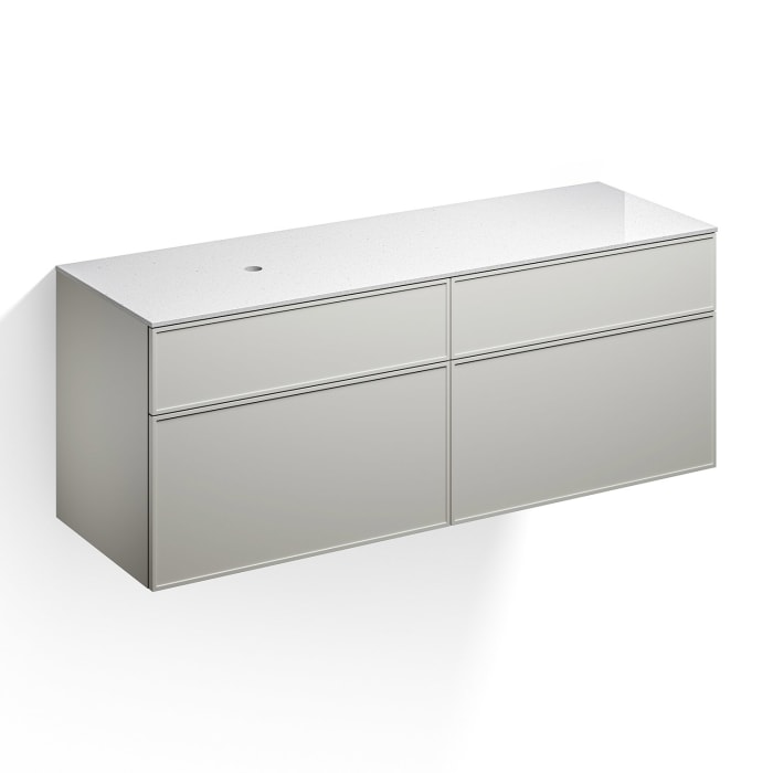 Alape Arkta Möbelmodul mit Trägerplatte 160 cm, Beckenposition links