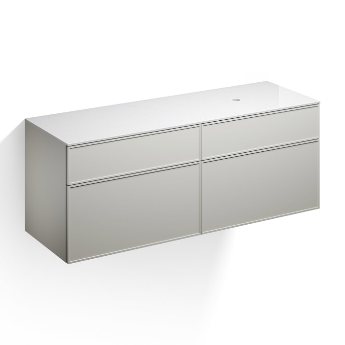 Alape Arkta Möbelmodul mit Trägerplatte 160 cm, Beckenposition rechts