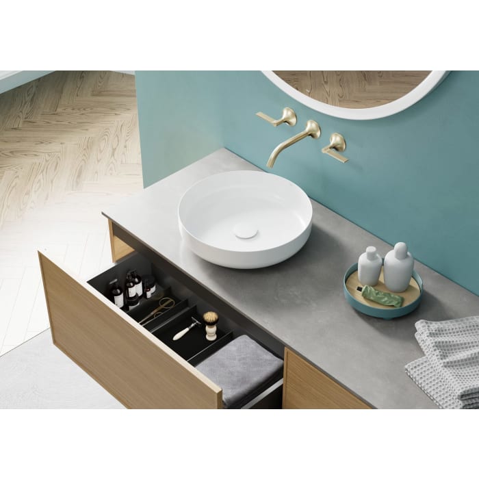 Alape Arkta Möbelmodul mit Trägerplatte 160 cm, Beckenposition rechts