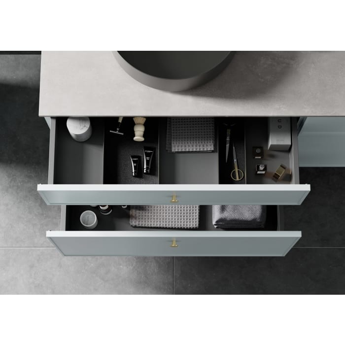 Alape Arkta Möbelmodul mit Trägerplatte 160 cm, Beckenposition links und rechts