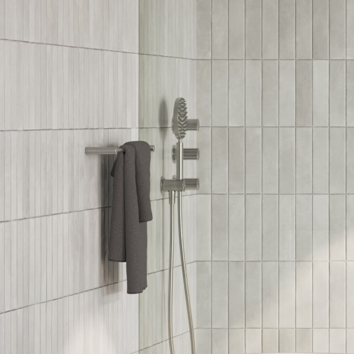 ALLUVION Juno Edelstahl Unterputz Brausethermostat mit Absperrventilen für 2 Verbraucher, ohne Grundkörper