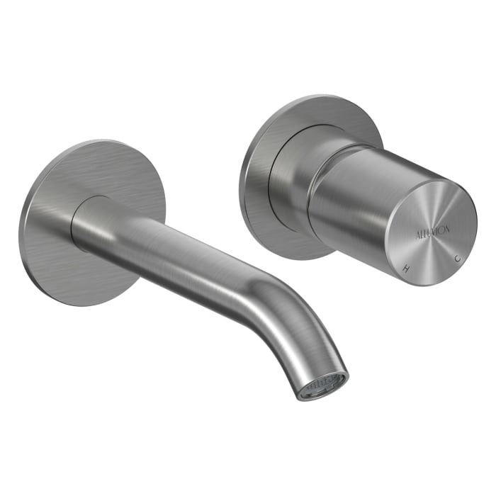 ALLUVION Juno Edelstahl Waschtisch-Einhebelmischer Unterputz 160, ohne Grundkörper, wassersparend