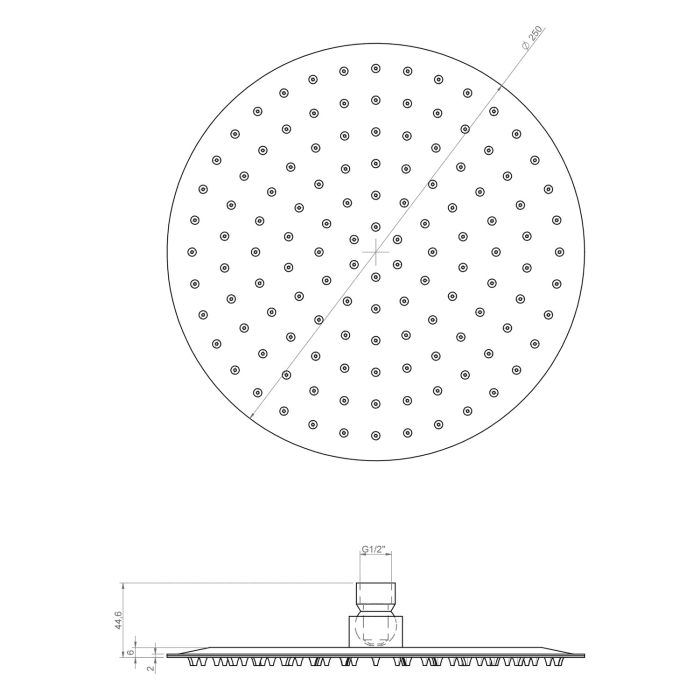 ALLUVION Edelstahl Kopfbrause Ø 25 cm