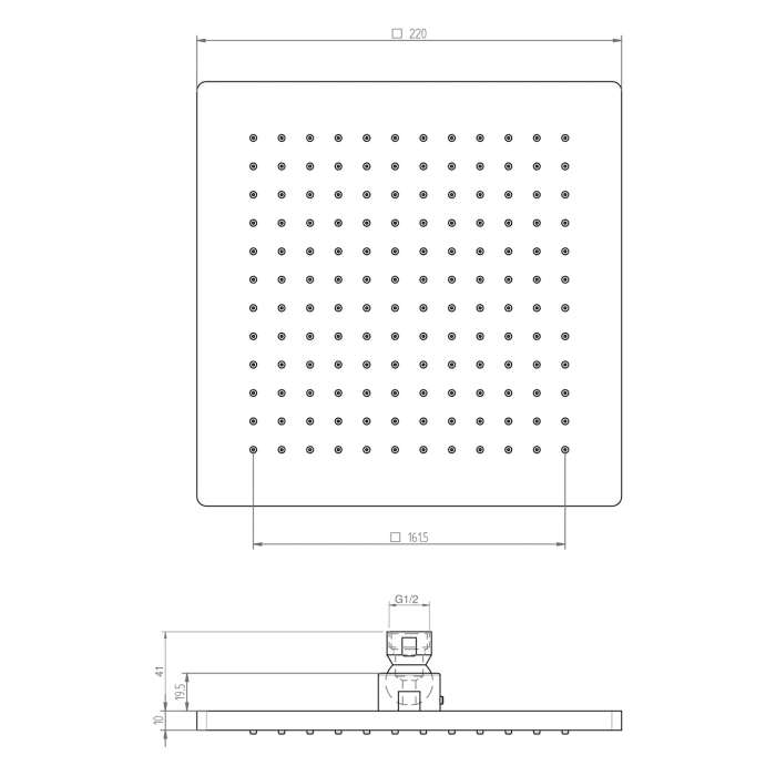 ALLUVION Mercur Kopfbrause 22 x 22 cm