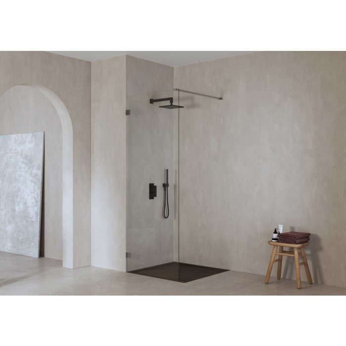 ALLUVION Mercur Stab-Handbrausegarnitur rund mit Wandanschlussbogen