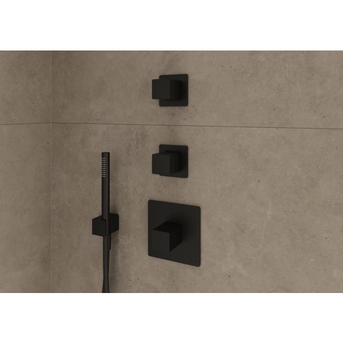 ALLUVION Mercur Stab-Handbrausegarnitur rund mit Wandanschlussbogen