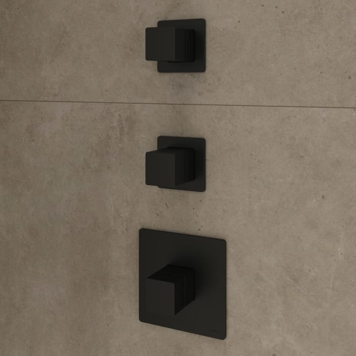 ALLUVION Mercur Unterputz Brausethermostat mit Absperrventilen für 2 Verbraucher, ohne Grundkörper