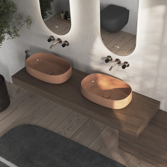 ALLUVION Minerva Edelstahl 3-Loch Waschtisch-Armatur Unterputz 160, ohne Grundkörper, wassersparend