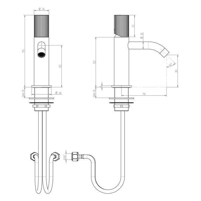 ALLUVION Neptun Waschtisch-Einhebelmischer ohne Ablaufventil, wassersparend