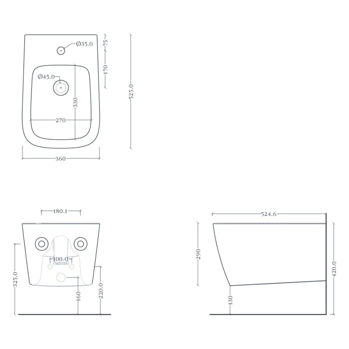 ALLUVION Mars Wand-Bidet