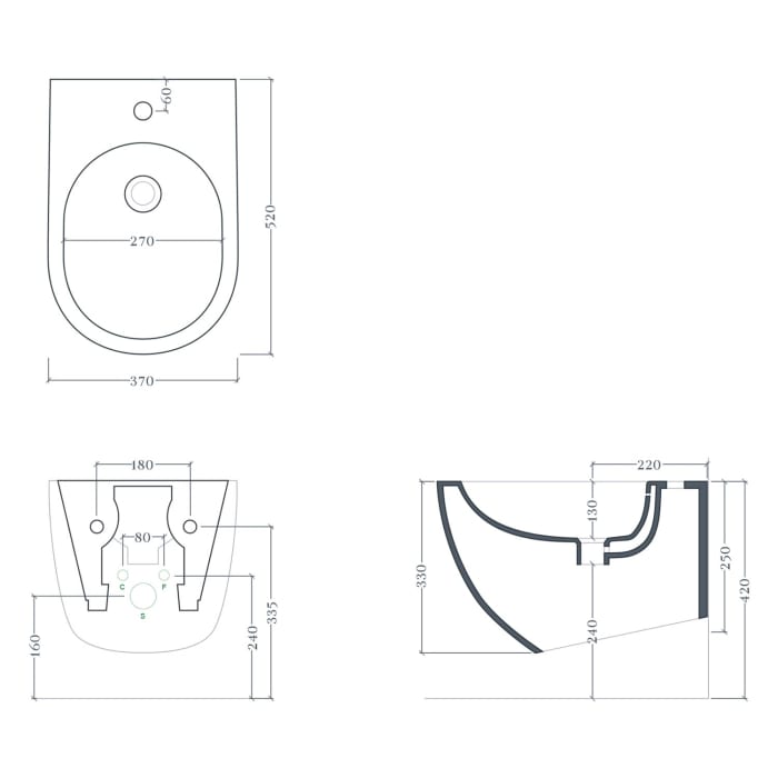 ALLUVION Venus Wand-Bidet