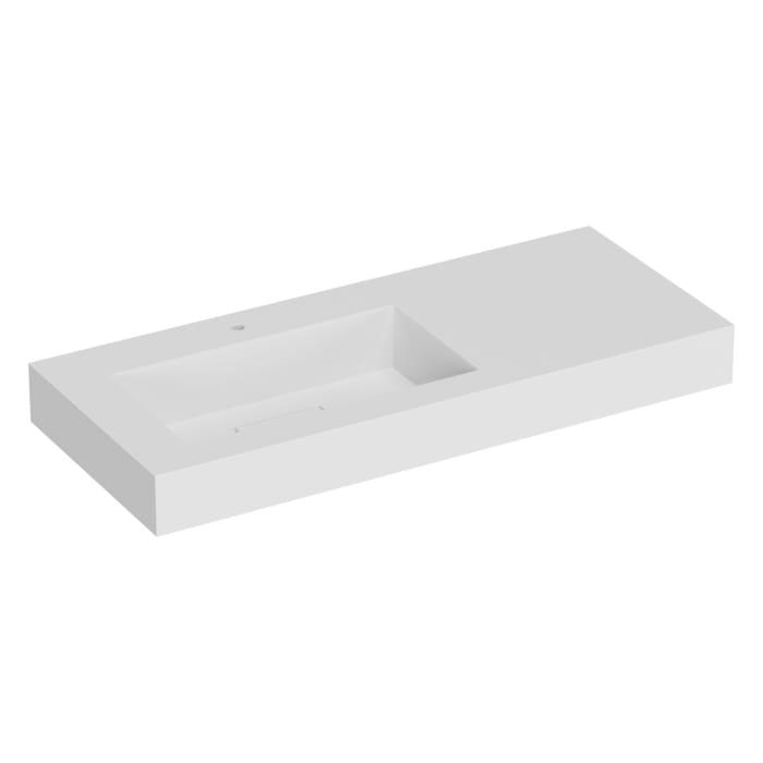 ALLUVION Eros Waschtisch 120 cm, mit Hahnloch, Becken links