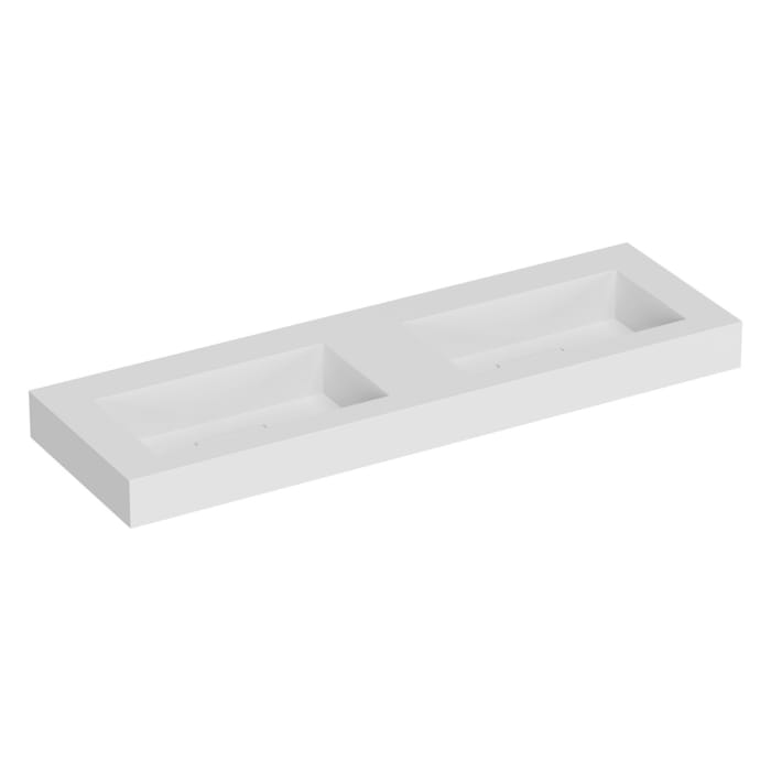 ALLUVION Eros Doppel-Waschtisch 160 cm, ohne Hahnloch