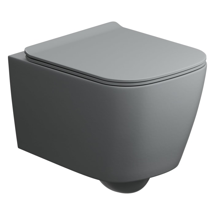 ALLUVION Mars Wand-WC kompakt Tiefspüler ohne Spülrand inkl. WC-Sitz