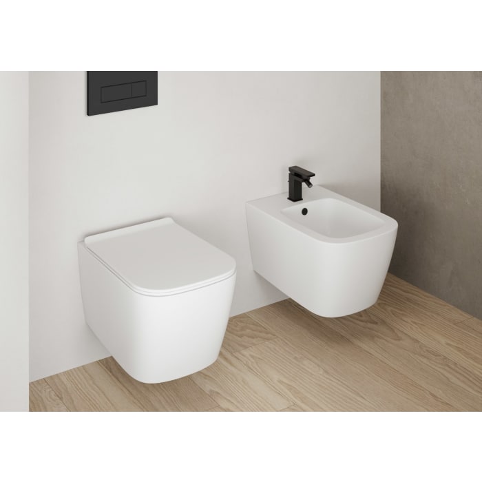 ALLUVION Mars Wand-WC Tiefspüler ohne Spülrand inkl. WC-Sitz