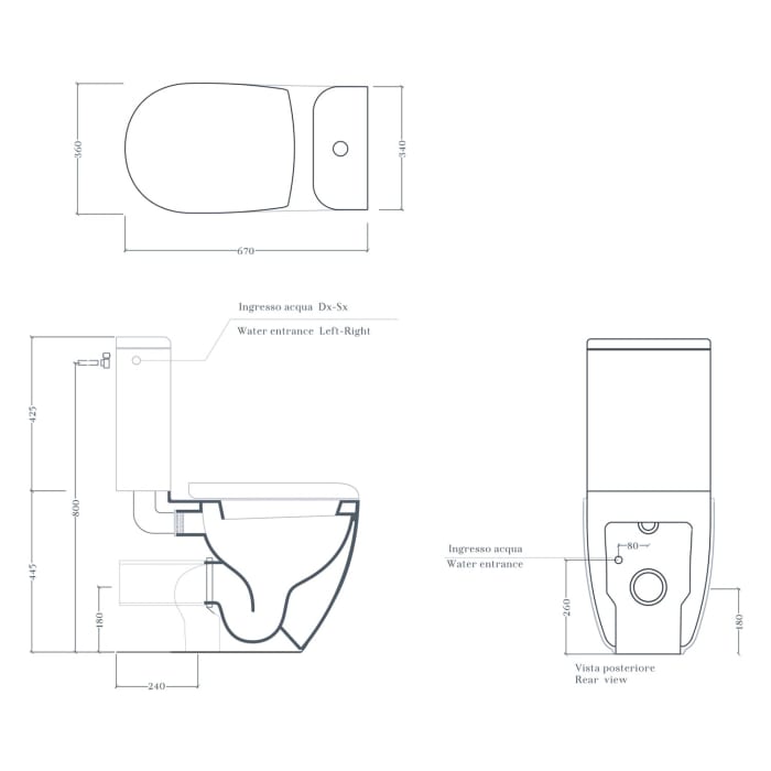 ALLUVION Venus Stand-WC ohne Spülrand für Kombination mit Aufsatzspülkasten