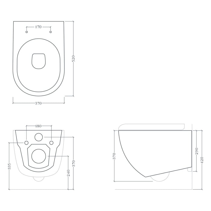 ALLUVION Venus Wand-WC Tiefspüler mit Rotationsspülung inkl. WC-Sitz