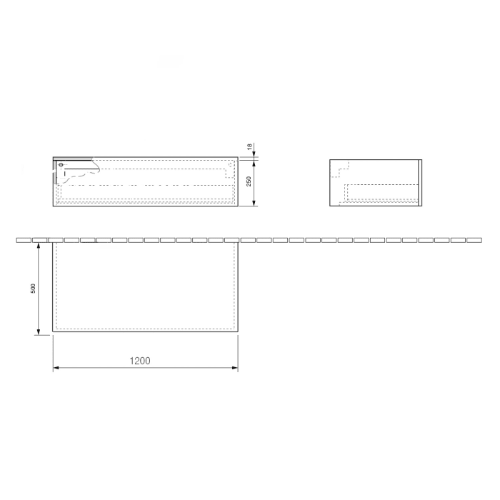 ALLUVION Atlas Sideboard 120 cm, 1 Auszug